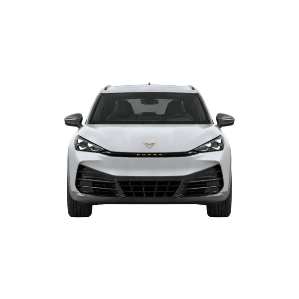 Cupra Tavascan 2026 باللون فضي، منظر أمامي