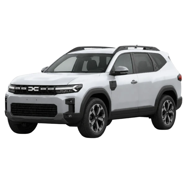 Dacia Bigster 2025 en plateado, vista frontal tres cuartos (hacia la izquierda)