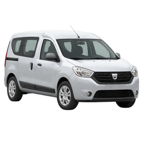Dacia Dokker 2014 prata, vista dianteira em três quartos (voltada para a esquerda)