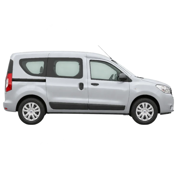 Dacia Dokker 2014 prata, vista lateral (voltada para a direita)