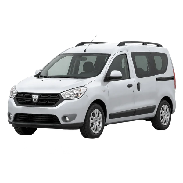 Dacia Dokker 2015 prata, vista dianteira em três quartos (voltada para a esquerda)