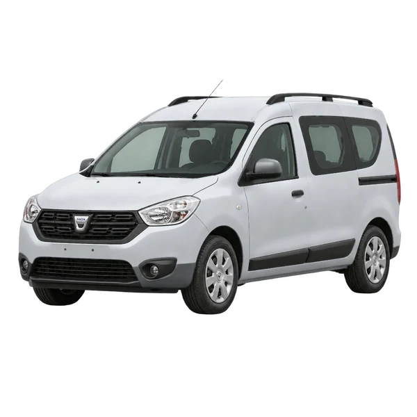 Dacia Dokker 2016 prata, vista dianteira em três quartos (voltada para a esquerda)