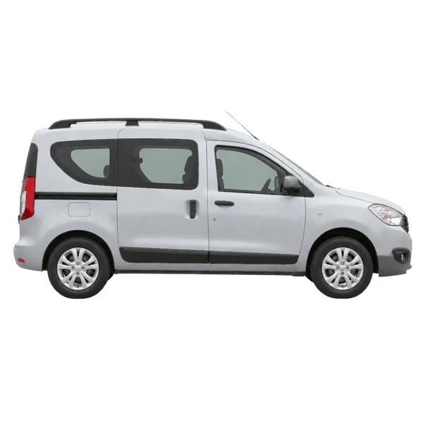 Dacia Dokker 2019 prata, vista lateral (voltada para a direita)