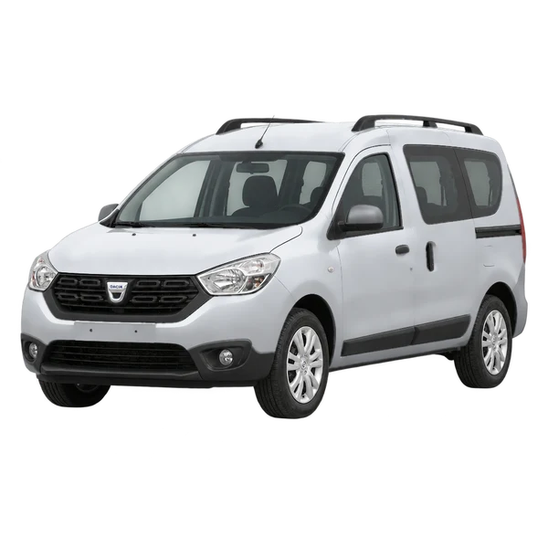 Dacia Dokker 2020 prata, vista dianteira em três quartos (voltada para a esquerda)