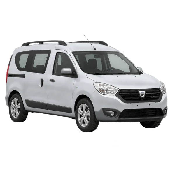 Dacia Dokker 2021 prata, vista dianteira em três quartos (voltada para a esquerda)