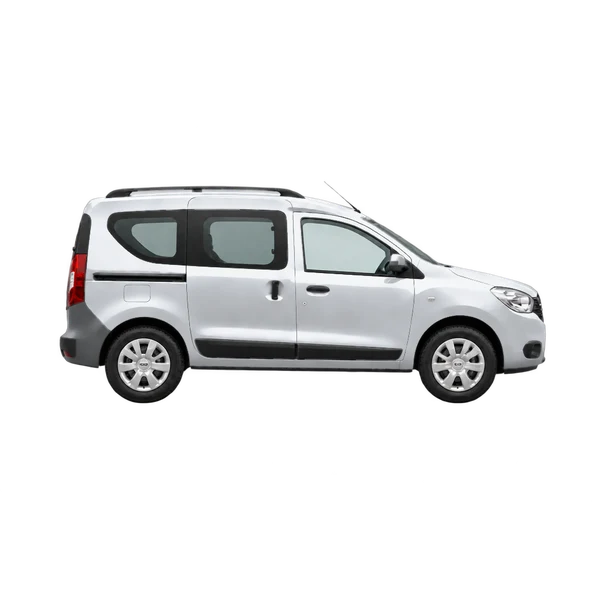 Dacia Dokker 2022 prata, vista lateral (voltada para a direita)