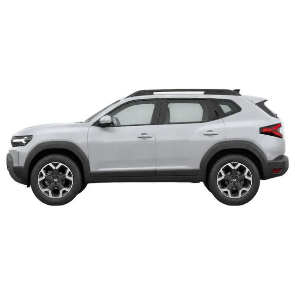 2025 Dacia Duster in Silber, Ansicht: Seite (nach links gerichtet)