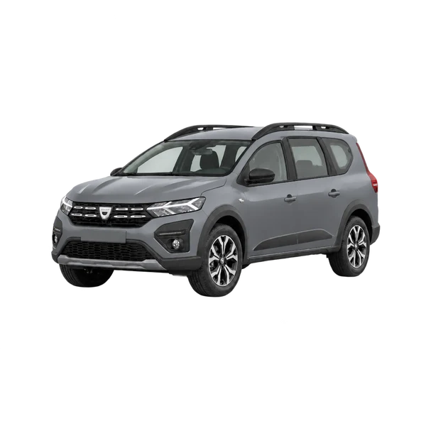 Dacia Jogger 2022 cinza, vista dianteira em três quartos (voltada para a esquerda)