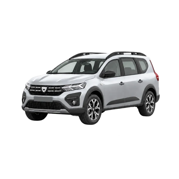 Dacia Jogger 2022 prata, vista dianteira em três quartos (voltada para a esquerda)