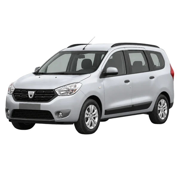 シルバーの2017 Dacia Lodgy（フロントスリークォーター(左向き)ビュー）