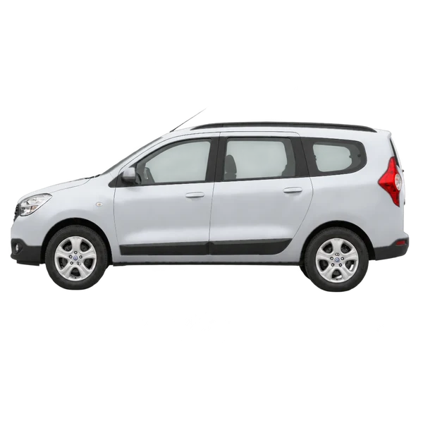 Dacia Lodgy 2018 prata, vista lateral (voltada para a esquerda)