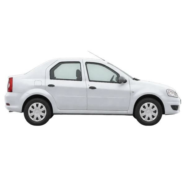2012 Dacia Logan in Silber, Ansicht: Seite (nach rechts gewandt)