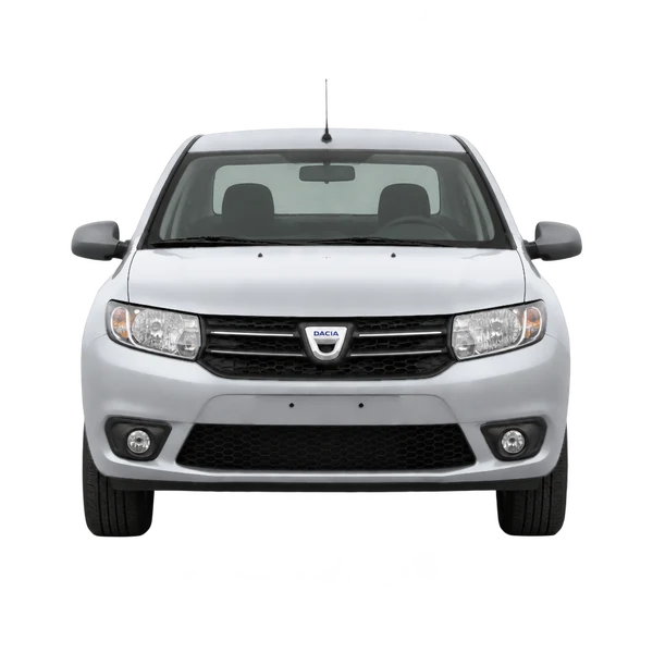 シルバーの2016 Dacia Logan（正面ビュー）