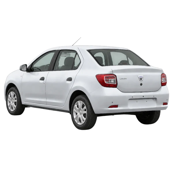 Dacia Logan 2016 argent, vue trois-quarts arrière (orienté vers la gauche)