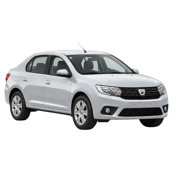 silver 2024 Dacia Logan front three-quarter (facing right) view