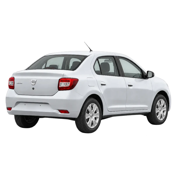 silver 2024 Dacia Logan rear three-quarter (facing right) view