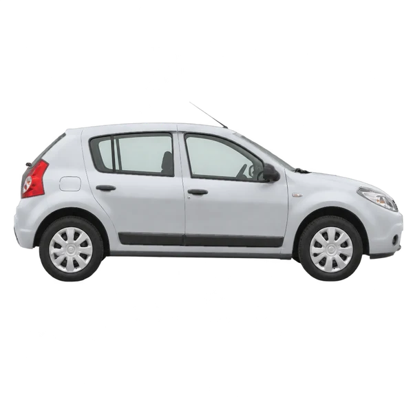 Dacia Sandero 2010 prata, vista lateral (voltada para a direita)