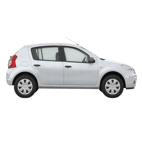 Dacia Sandero 2011 prata, vista lateral (voltada para a direita)