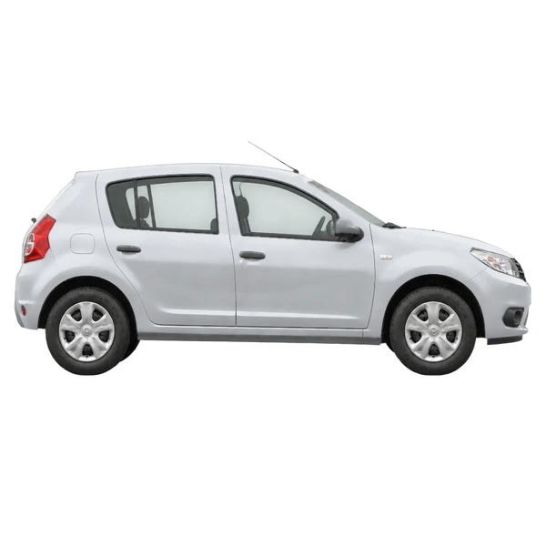 Dacia Sandero 2012 prata, vista lateral (voltada para a direita)