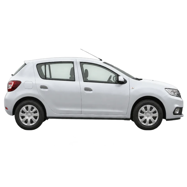 Dacia Sandero 2017 prata, vista lateral (voltada para a direita)