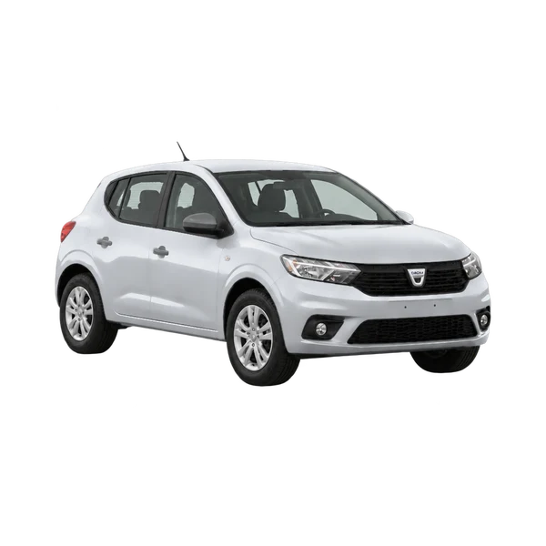 2021 Dacia Sandero in Silber, Ansicht: Dreiviertelansicht vorne (nach rechts)