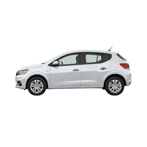 2021 Dacia Sandero in Silber, Ansicht: Seite (nach links gerichtet)