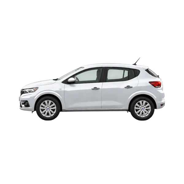 2022 Dacia Sandero in Silber, Ansicht: Seite (nach links gerichtet)