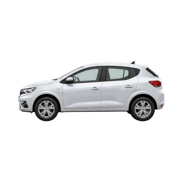 2023 Dacia Sandero in Silber, Ansicht: Seite (nach links gerichtet)