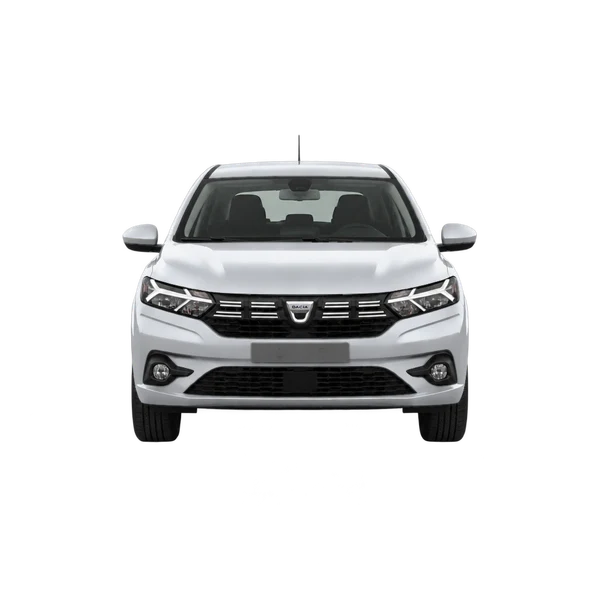 Dacia Sandero 2024 باللون فضي، منظر أمامي
