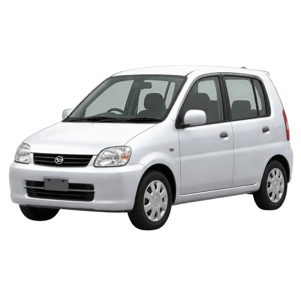 Daihatsu Pyzar 2002 باللون فضي، منظر منظر أمامي بزاوية ثلاثة أرباع (متجه لليسار)