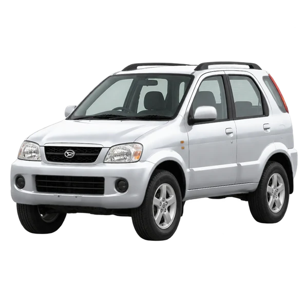 Daihatsu Terios 2003 argent, vue trois-quarts avant (orienté vers la gauche)