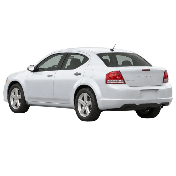 シルバーの2014 Dodge Avenger（リア斜め（左向き）ビュー）