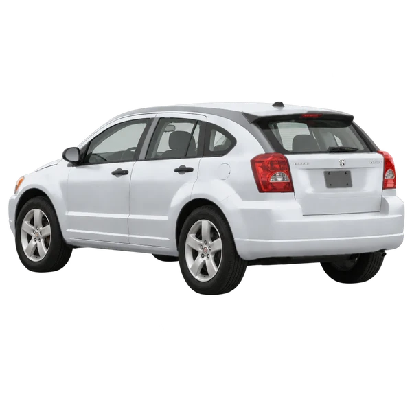 silver 2010 Dodge Caliber rear three-quarter (facing left) view