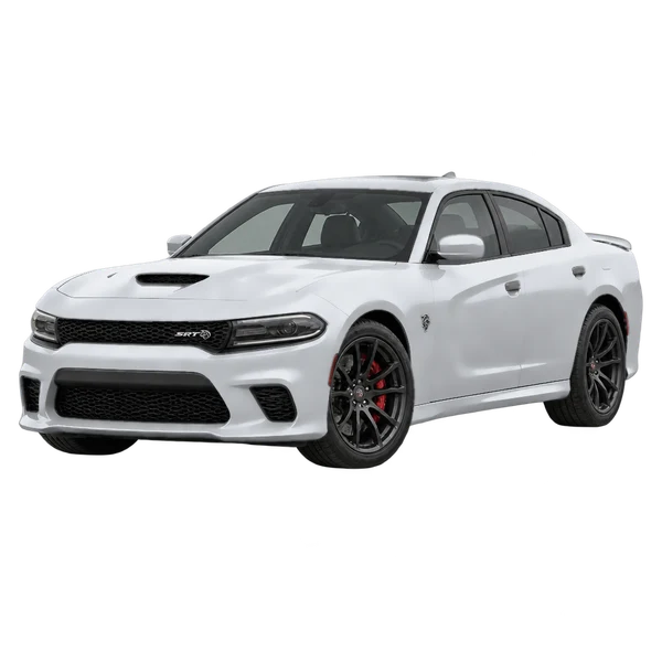 2020 Dodge Charger SRT Hellcat in Silber, Ansicht: Dreiviertelansicht vorne (nach links gerichtet)