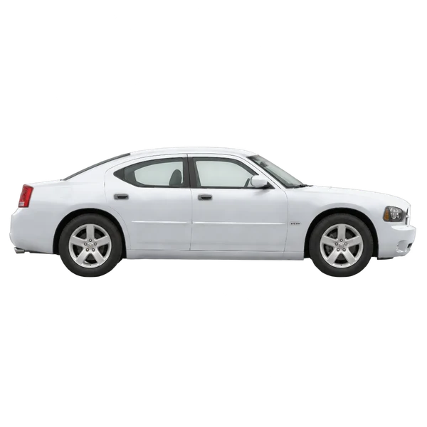 Dodge Charger 2009 en plateado, vista lateral (hacia la derecha)