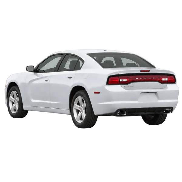 シルバーの2011 Dodge Charger（リア斜め（左向き）ビュー）