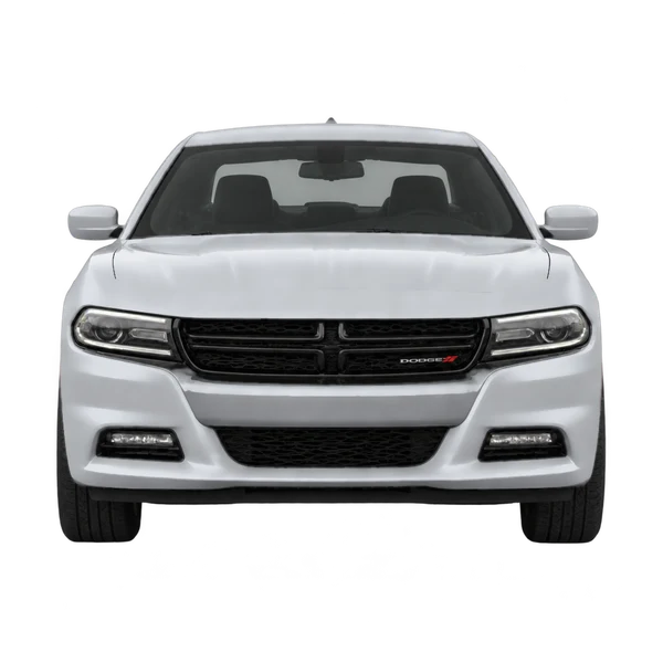 シルバーの2015 Dodge Charger（正面ビュー）