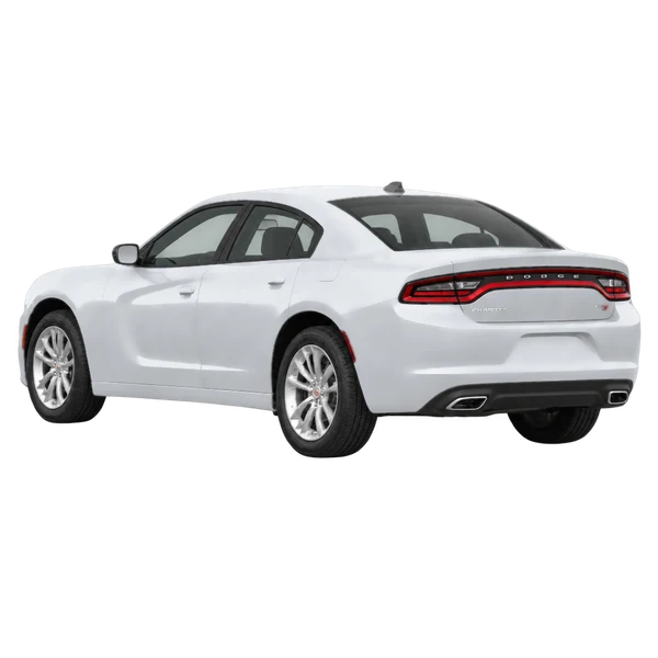 Dodge Charger 2018 en plateado, vista tres cuartos trasero (mirando a la izquierda)
