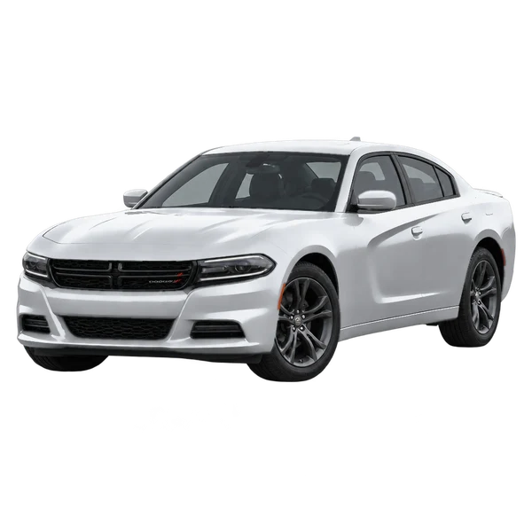 2027 Dodge Charger in Silber, Ansicht: Dreiviertelansicht vorne (nach links gerichtet)