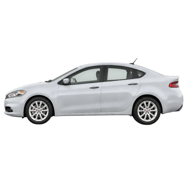 Dodge Dart 2014 باللون فضي، منظر جانبي (متجه إلى اليسار)