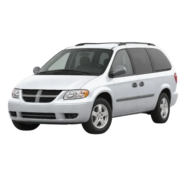 Dodge Grand Caravan 2007 en plateado, vista frontal tres cuartos (hacia la izquierda)