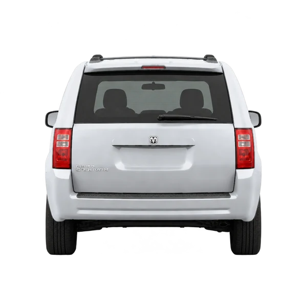 シルバーの2014 Dodge Grand Caravan(リアビュー)