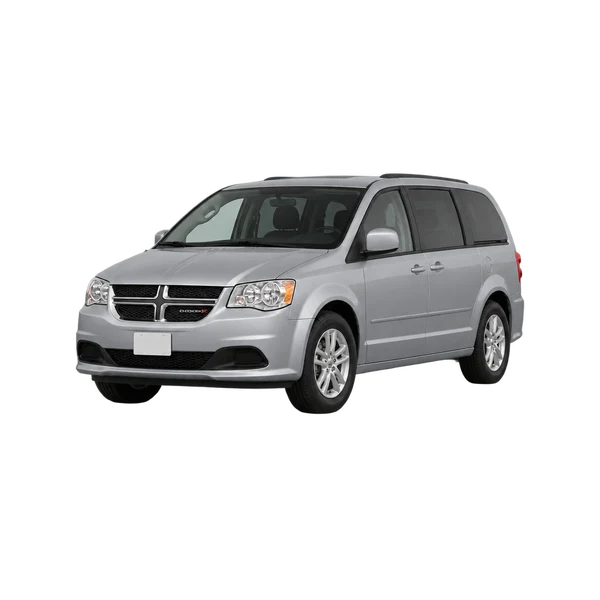 2021 Dodge Grand Caravan in Silber, Ansicht: Dreiviertelansicht vorne (nach links gerichtet)