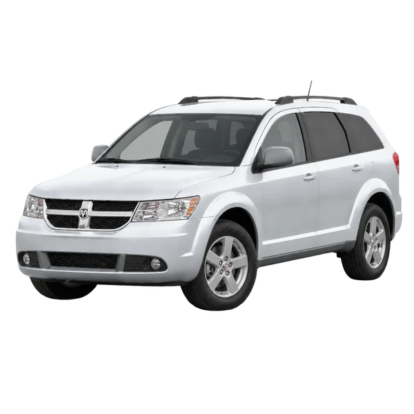 シルバーの2014 Dodge Journey(フロントスリークォーター(左向き)ビュー)