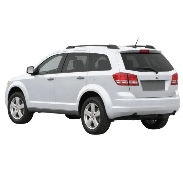 Dodge Journey 2018 prata, vista três quartos traseira (voltada para a esquerda)