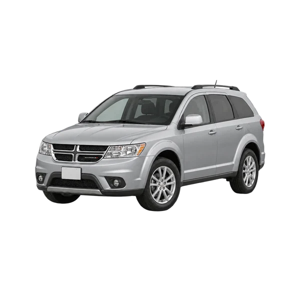 Dodge Journey 2021 en plateado, vista frontal tres cuartos (hacia la izquierda)