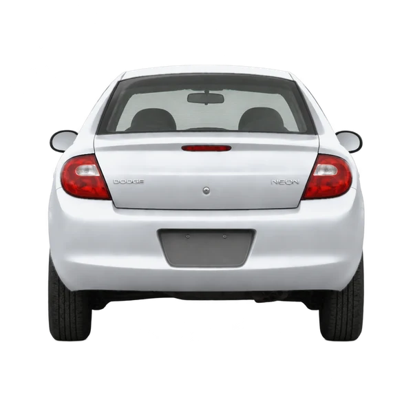 Dodge Neon 2002 باللون فضي، منظر من الخلف