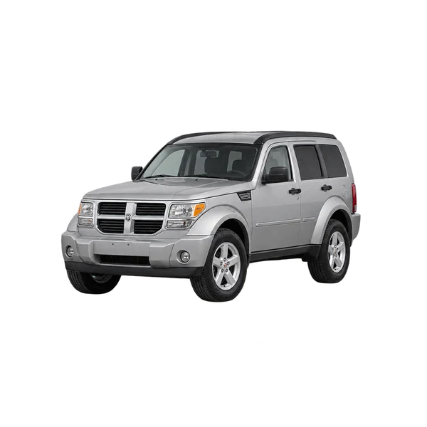 Dodge Nitro 2009 prata, vista dianteira em três quartos (voltada para a esquerda)