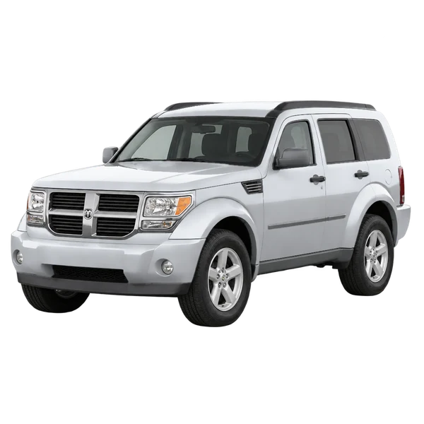 Dodge Nitro 2010 prata, vista dianteira em três quartos (voltada para a esquerda)
