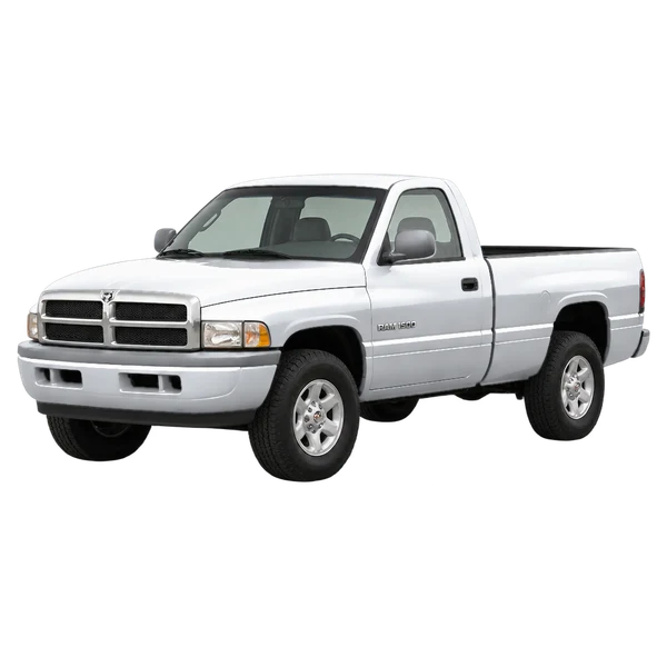 Dodge Ram 1500 1994 prata, vista dianteira em três quartos (voltada para a esquerda)